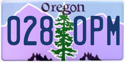 OR license plate 028OPM