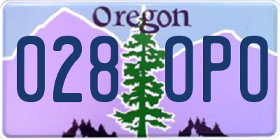 OR license plate 028OPO