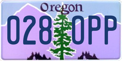 OR license plate 028OPP
