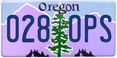 OR license plate 028OPS