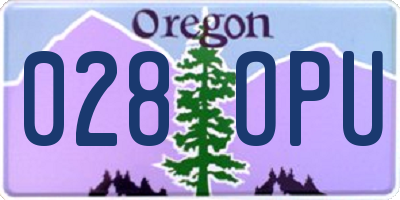 OR license plate 028OPU