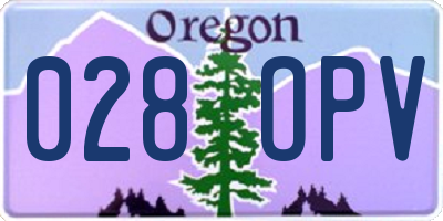 OR license plate 028OPV