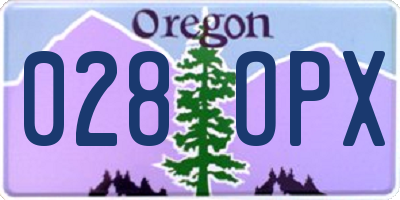 OR license plate 028OPX