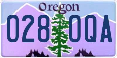OR license plate 028OQA