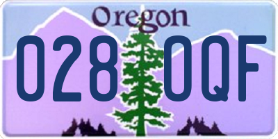 OR license plate 028OQF