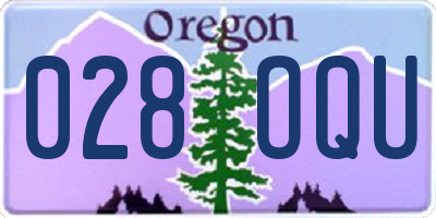 OR license plate 028OQU