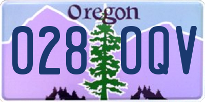 OR license plate 028OQV