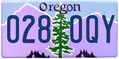 OR license plate 028OQY