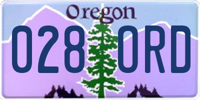 OR license plate 028ORD