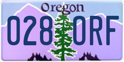 OR license plate 028ORF