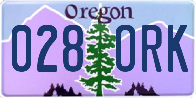 OR license plate 028ORK