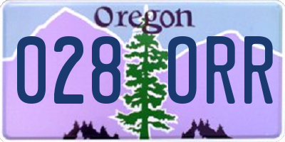 OR license plate 028ORR