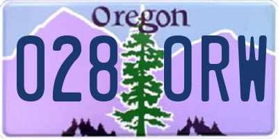 OR license plate 028ORW