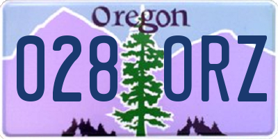 OR license plate 028ORZ
