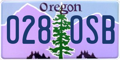 OR license plate 028OSB