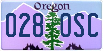 OR license plate 028OSC