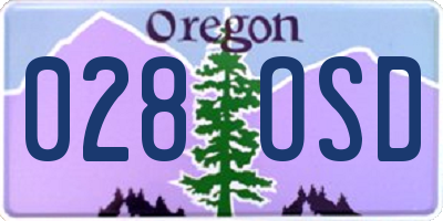 OR license plate 028OSD