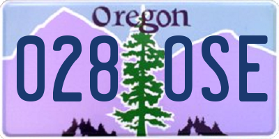 OR license plate 028OSE