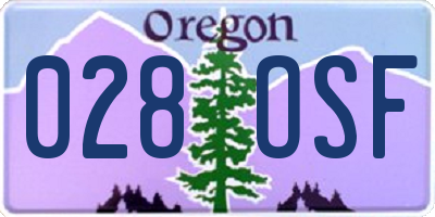 OR license plate 028OSF