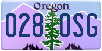 OR license plate 028OSG