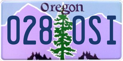 OR license plate 028OSI