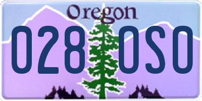 OR license plate 028OSO