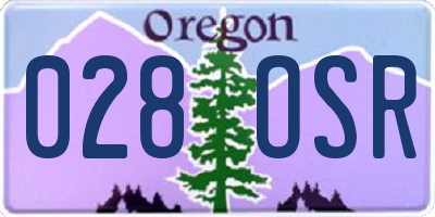 OR license plate 028OSR