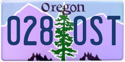 OR license plate 028OST