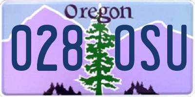 OR license plate 028OSU