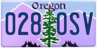 OR license plate 028OSV