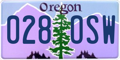 OR license plate 028OSW