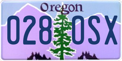 OR license plate 028OSX