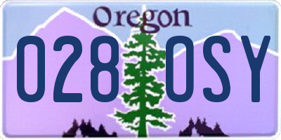 OR license plate 028OSY