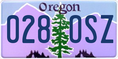 OR license plate 028OSZ