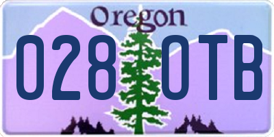OR license plate 028OTB
