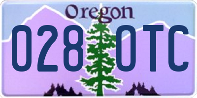 OR license plate 028OTC