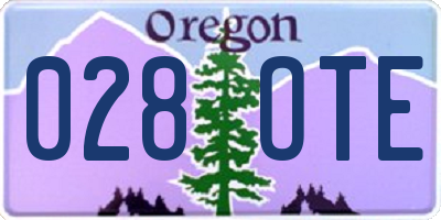 OR license plate 028OTE