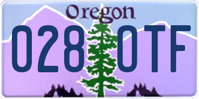 OR license plate 028OTF