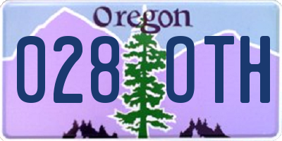 OR license plate 028OTH