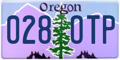 OR license plate 028OTP