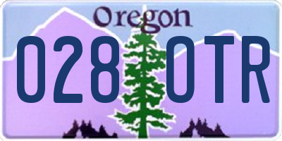 OR license plate 028OTR