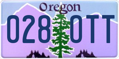 OR license plate 028OTT