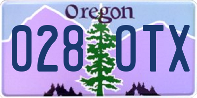 OR license plate 028OTX
