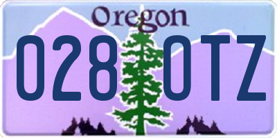 OR license plate 028OTZ