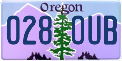 OR license plate 028OUB