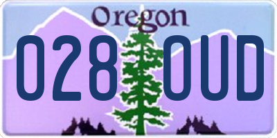 OR license plate 028OUD
