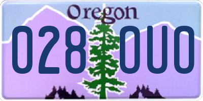 OR license plate 028OUO
