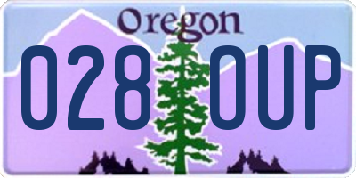 OR license plate 028OUP