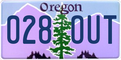 OR license plate 028OUT
