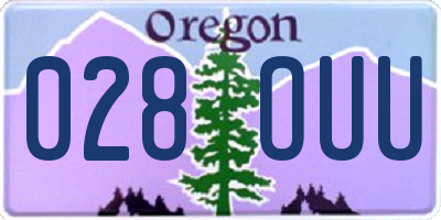 OR license plate 028OUU